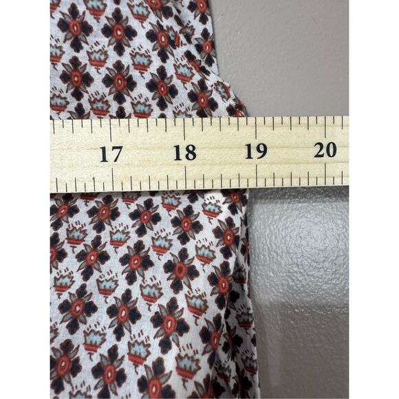 Tory Burch Boho Peasant Collar Lightweight Cotton 70s Pattern Long Sleeve Blouse - Picture 8 of 11